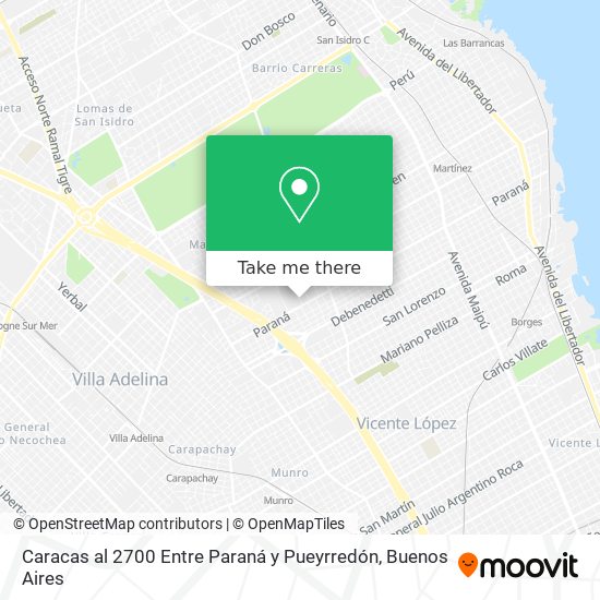 Caracas  al 2700 Entre Paraná y Pueyrredón map