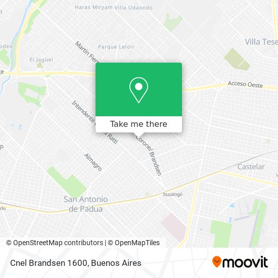 Cnel Brandsen  1600 map