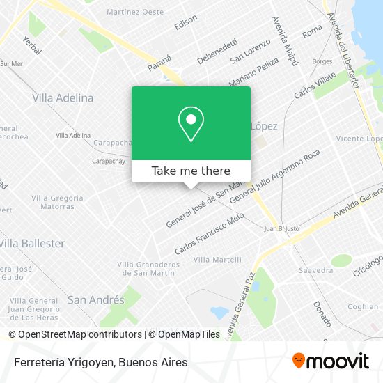 Ferretería Yrigoyen map