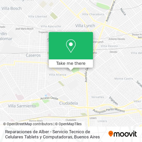 Mapa de Reparaciones de Alber - Servicio Tecnico de Celulares Tablets y Computadoras