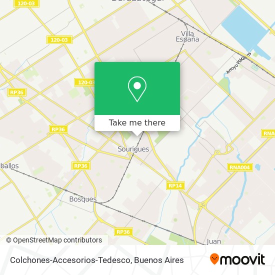 Colchones-Accesorios-Tedesco map