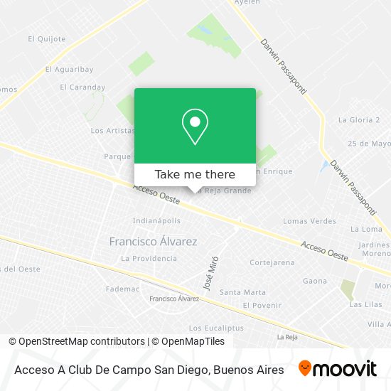 Acceso A Club De Campo San Diego map