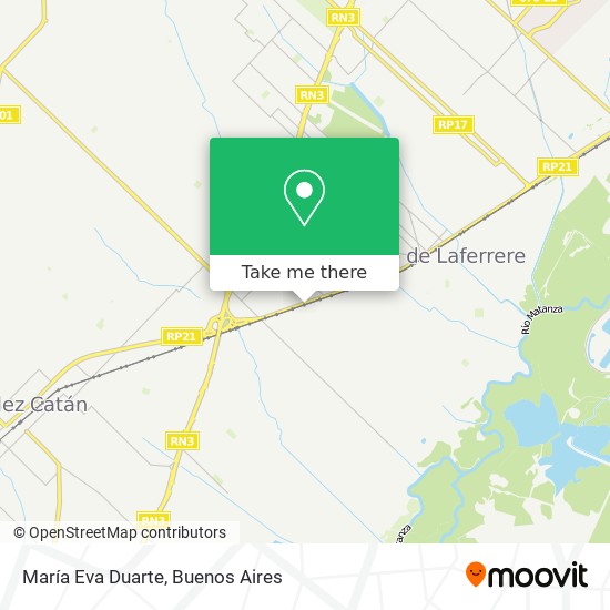 María Eva Duarte map