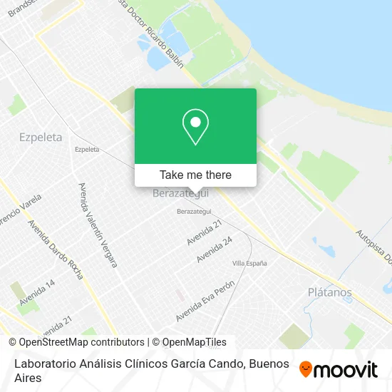 Mapa de Laboratorio Análisis Clínicos García Cando