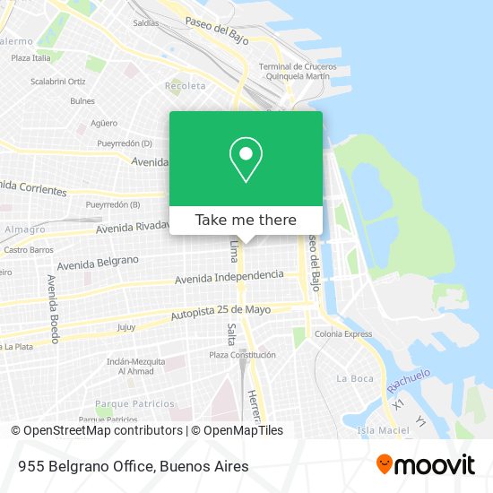 955 Belgrano Office map