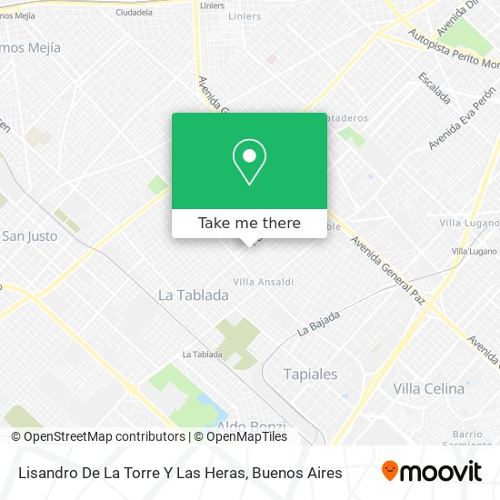 Lisandro De La Torre Y Las Heras map