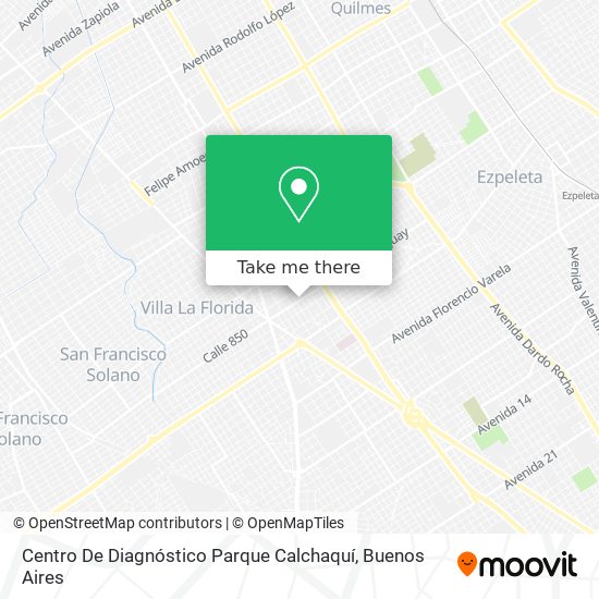 Mapa de Centro De Diagnóstico Parque Calchaquí