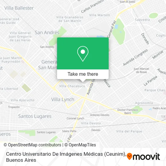 Mapa de Centro Universitario De Imágenes Médicas (Ceunim)
