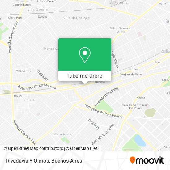 Rivadavia Y Olmos map