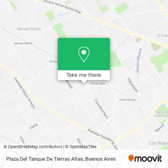 Plaza Del Tanque De Tierras Altas map
