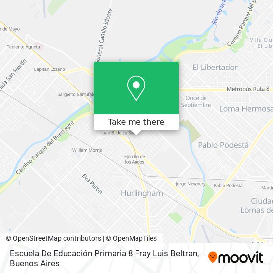 Mapa de Escuela De Educación Primaria 8 Fray Luis Beltran