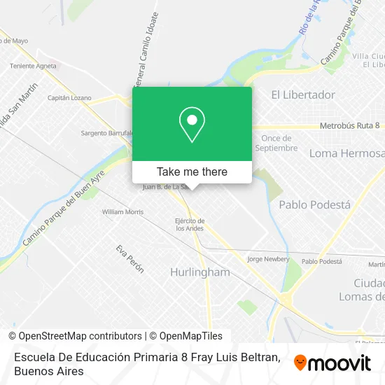 Mapa de Escuela De Educación Primaria 8 Fray Luis Beltran