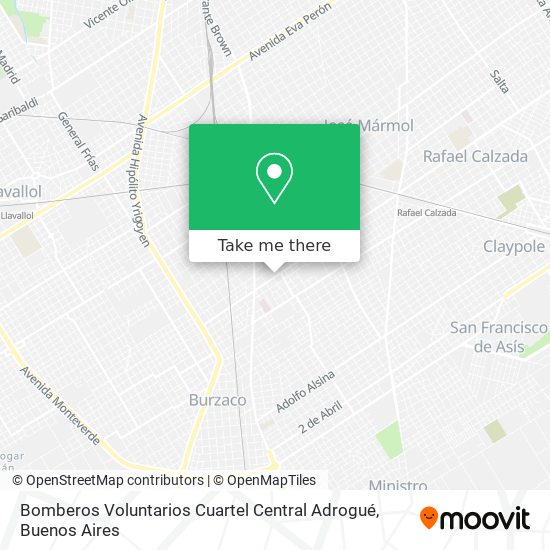 Bomberos Voluntarios Cuartel Central Adrogué map