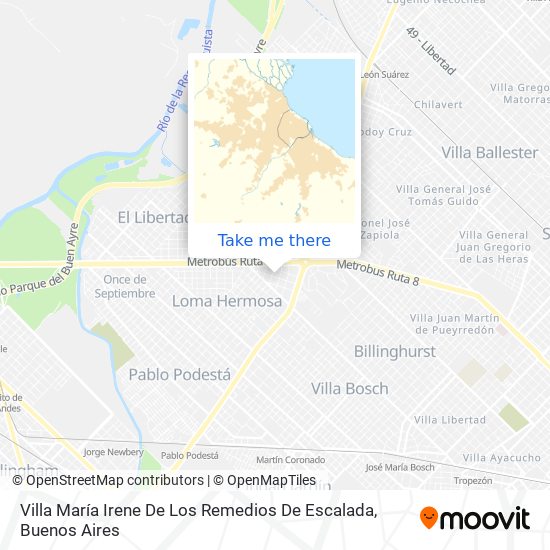 Villa María Irene De Los Remedios De Escalada map