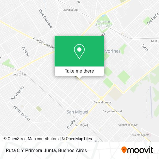 Mapa de Ruta 8 Y Primera Junta