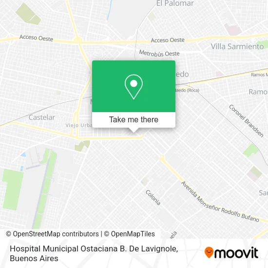 Mapa de Hospital Municipal Ostaciana B. De Lavignole