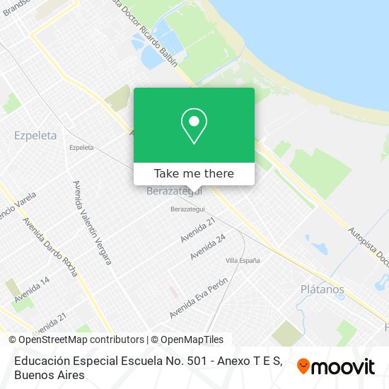 Educación Especial Escuela No. 501 - Anexo T E S map