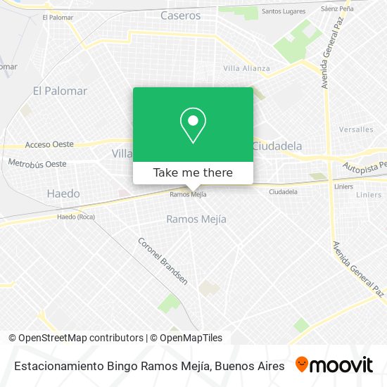 Mapa de Estacionamiento Bingo Ramos Mejía