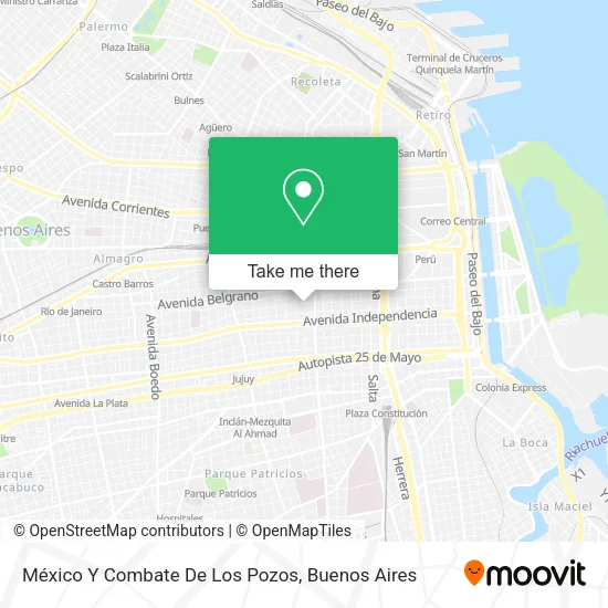 Mapa de México Y Combate De Los Pozos