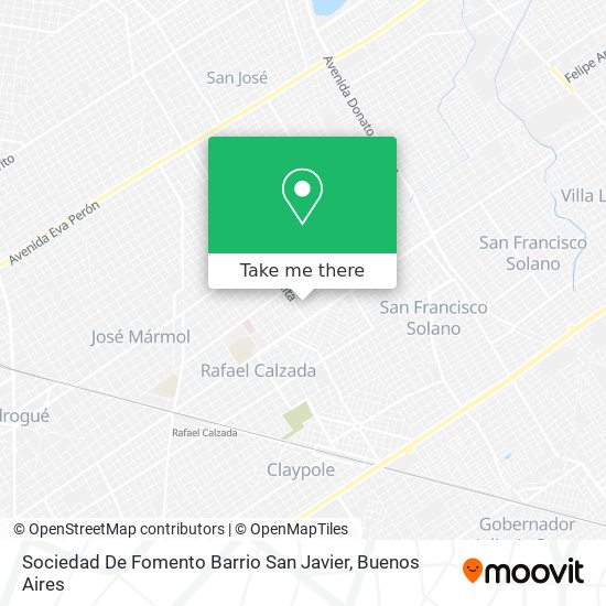 Sociedad De Fomento Barrio San Javier map