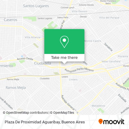 Mapa de Plaza De Proximidad Aguaribay