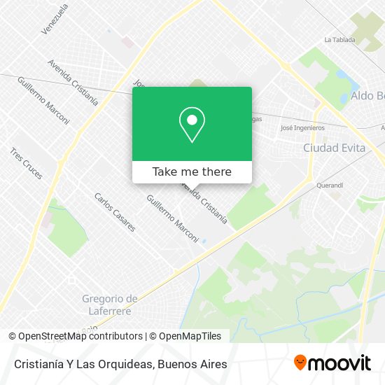 Cristianía Y Las Orquideas map