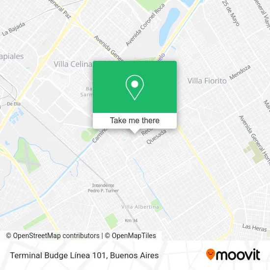 Mapa de Terminal Budge Línea 101
