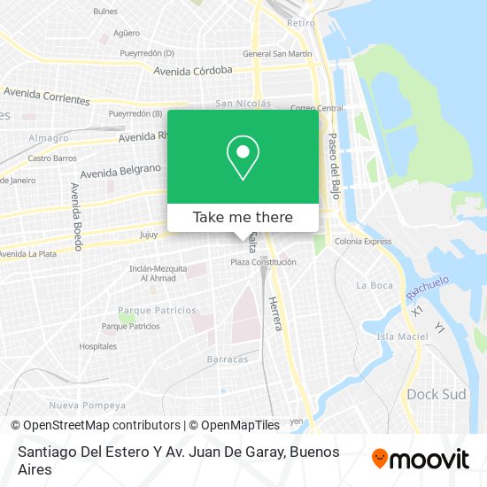 Santiago Del Estero Y Av. Juan De Garay map