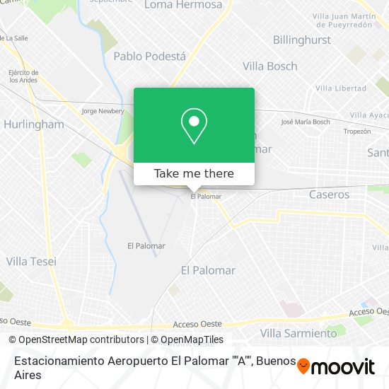 Estacionamiento Aeropuerto El Palomar ""A"" map