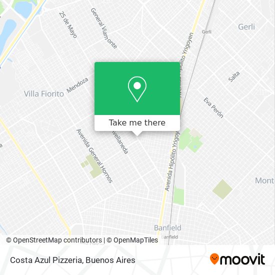Costa Azul Pizzeria map