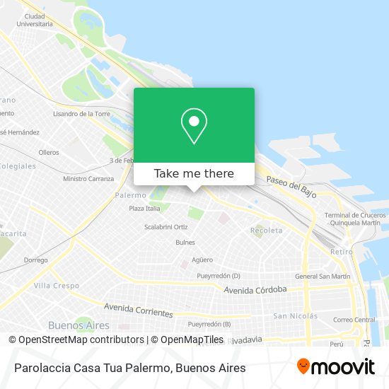 Mapa de Parolaccia Casa Tua Palermo