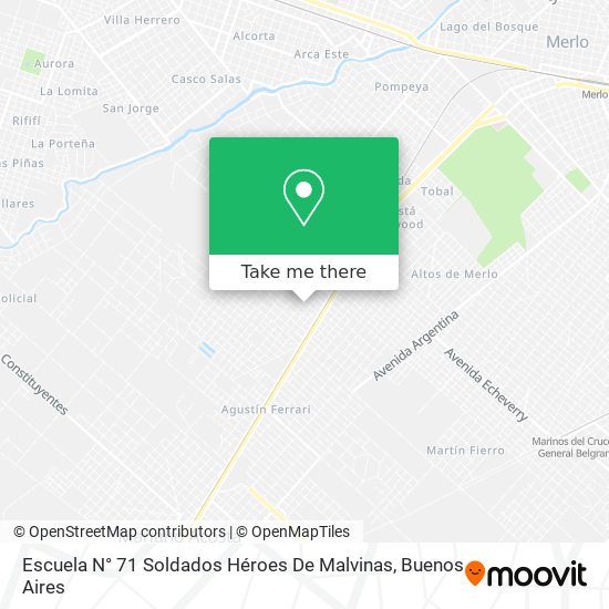 Escuela N° 71 Soldados Héroes De Malvinas map