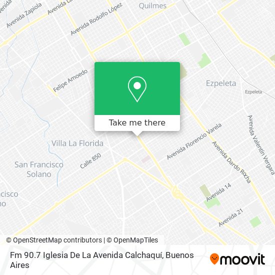 Fm 90.7 Iglesia De La Avenida Calchaquí map