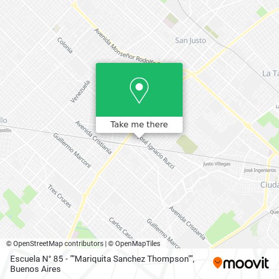 Mapa de Escuela N° 85 - ""Mariquita Sanchez Thompson""