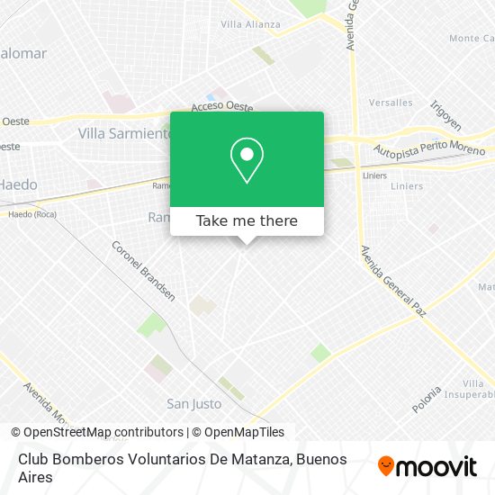 Club Bomberos Voluntarios De Matanza map