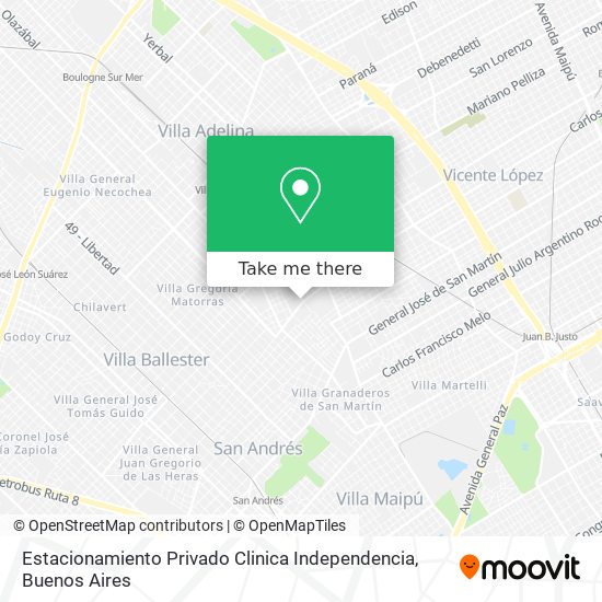 Estacionamiento Privado Clinica Independencia map