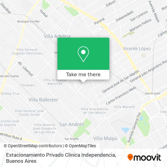 Mapa de Estacionamiento Privado Clinica Independencia