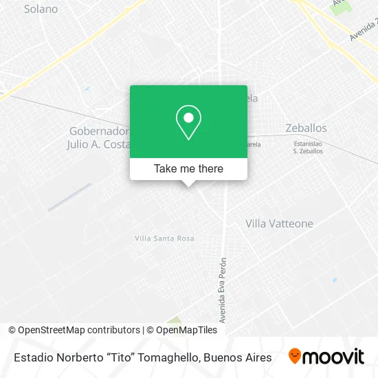 Mapa de Estadio Norberto “Tito” Tomaghello