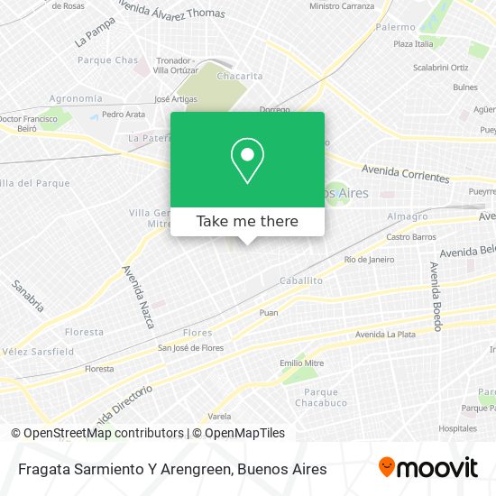 Fragata Sarmiento Y Arengreen map