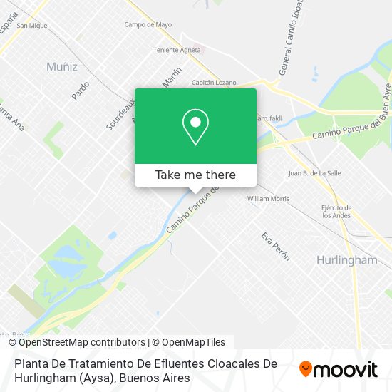 Planta De Tratamiento De Efluentes Cloacales De Hurlingham (Aysa) map