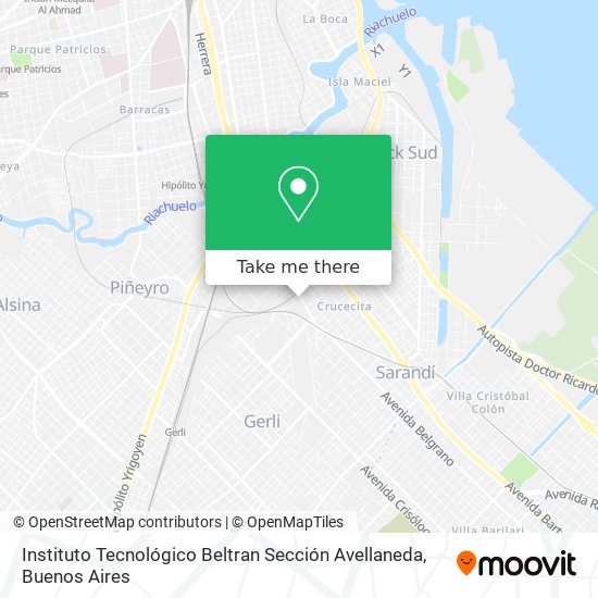 Instituto Tecnológico Beltran Sección Avellaneda map