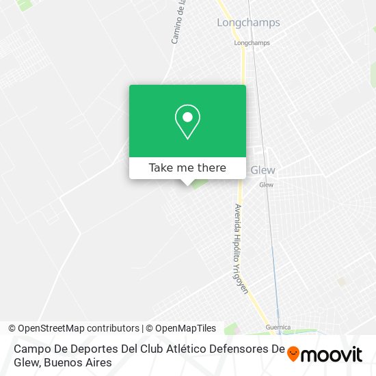 Mapa de Campo De Deportes Del Club Atlético Defensores De Glew