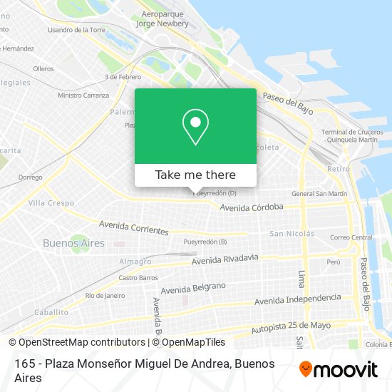 165 - Plaza Monseñor Miguel De Andrea map