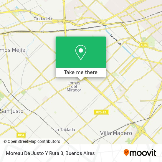 Moreau De Justo Y Ruta 3 map