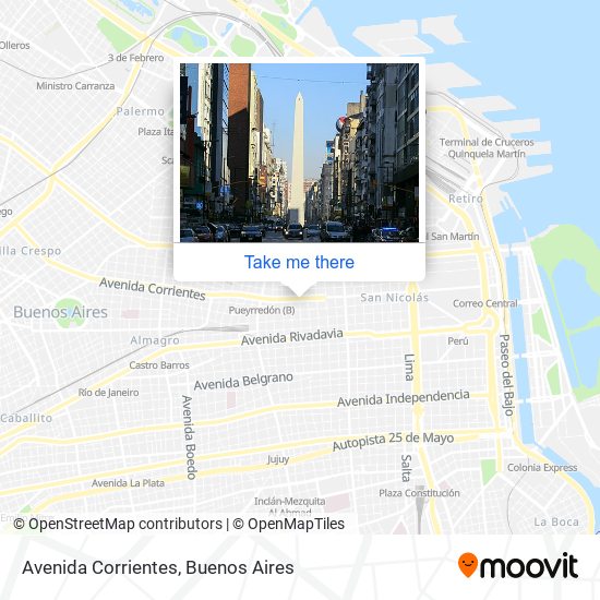 Mapa de Avenida Corrientes