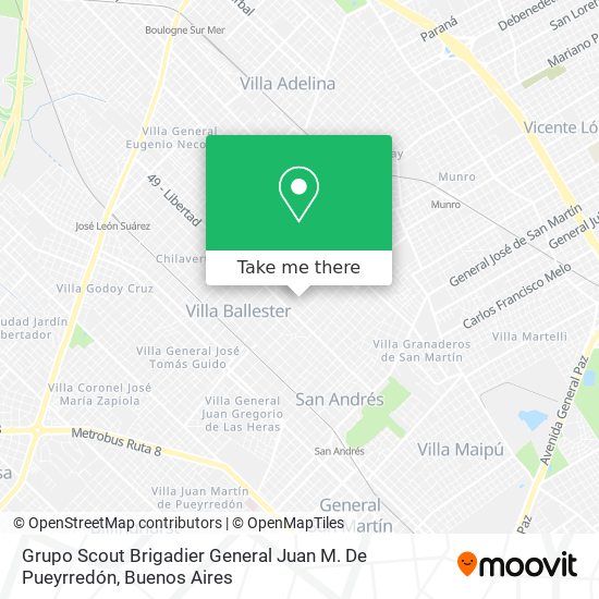 Mapa de Grupo Scout Brigadier General Juan M. De Pueyrredón