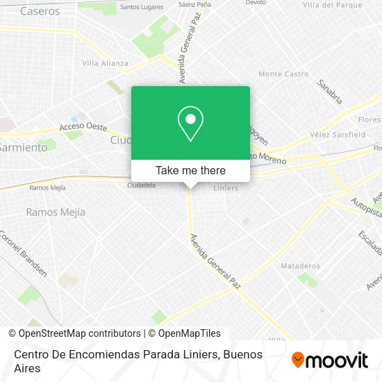 Mapa de Centro De Encomiendas Parada Liniers