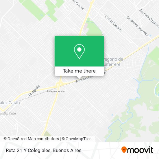 Mapa de Ruta 21 Y Colegiales