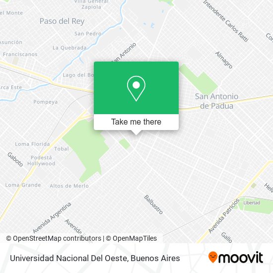 Universidad Nacional Del Oeste map