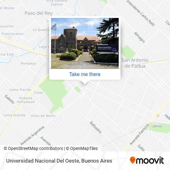 Universidad Nacional Del Oeste map